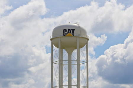 Lafayette, IN - Circa July 2016: Caterpillar Watertower. Caterpillar Inc. is a Heavy Equipment Manufacturer Iのeditorial素材