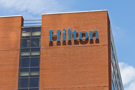 Ft. Wayne, IN - Circa July 2016: Downtown Hilton Hotel Location. Hilton is a global brand of full-service hotels Iのeditorial素材