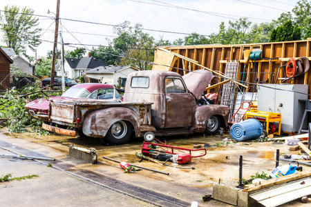 Kokomo - August 24, 2016: Several EF3 tornadoes touched down in a residential neighborhood causing millions of dollars in damage. This is the second time in three years this area has been hit by tornadoes 10のeditorial素材