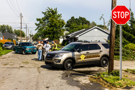 Kokomo - August 24, 2016: Several EF3 tornadoes touched down in a residential neighborhood causing millions of dollars in damage. This is the second time in three years this area has been hit by tornadoes 41のeditorial素材