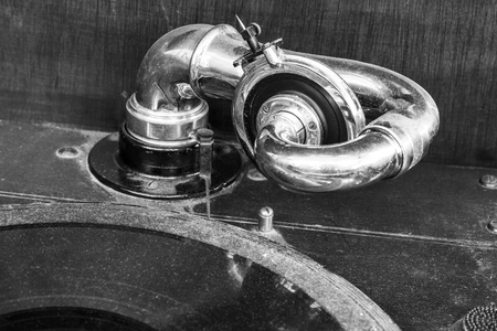Vintage Gramophone Phonograph Closeup With Turntable and Needle VIIの写真素材