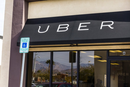 Las Vegas - Circa December 2016: Uber Greenlight Hub. Uber Drivers can get in-person support at a...