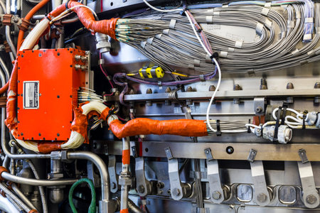 Indianapolis - Circa January 2017: Exterior of an F135 Jet Engine, Part of the Rolls-Royce...