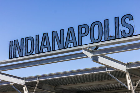 Indianapolis - Circa September 2016: Indianapolis Motor Speedway Gate 1 Entrance. IMS Hosts the Indy 500 and Brickyard 400 Auto Races Vのeditorial素材