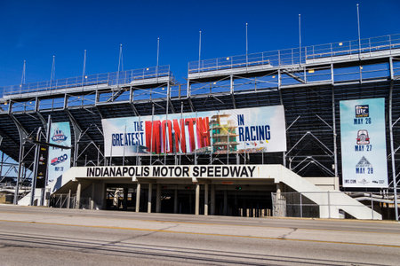 Indianapolis - Circa February 2017: Gate Two Entrance at Indianapolis Motor Speedway. IMS Prepares for the 101st Running of the Indy 500 VIIのeditorial素材