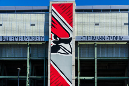 Muncie - Circa March 2017: Scheumann Stadium at Ball State University. The stadium opened in 1967 and is home to the Ball State University Cardinals Iのeditorial素材
