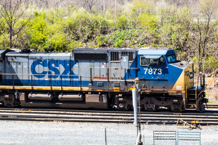 Lafayette - Circa April 2017: CSX Locomotive Train. CSX operates a Class I railroad in the US Vのeditorial素材