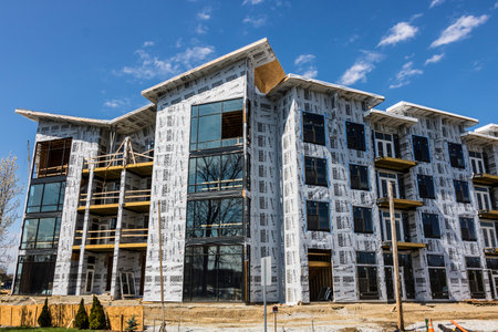 Carmel - Circa April 2017: New Apartment Block and Multi-Dwelling Unit Construction. The Carmel area is undergoing rapid growth Iのeditorial素材
