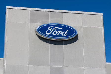Indianapolis - Circa June 2017: Local Ford Car and Truck Dealership. Ford sells products under the Lincoln and Motorcraft brands XIIIのeditorial素材
