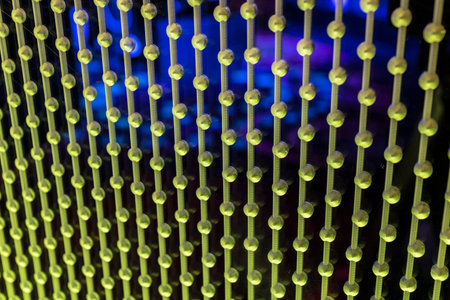 Colorful Light Background Abstract and Beads - Gold and Blue Iの写真素材