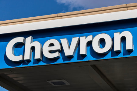 Las Vegas - Circa July 2017: Chevron Retail Gas Station. Chevron traces its roots to the Standard...