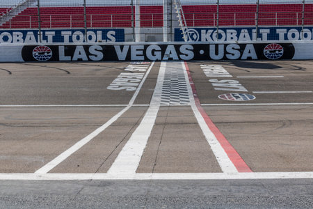 Las Vegas - Circa July 2017: Start Finish line at Las Vegas Motor Speedway. LVMS hosts NASCAR and NHRA events including the Pennzoil 400 IIIのeditorial素材