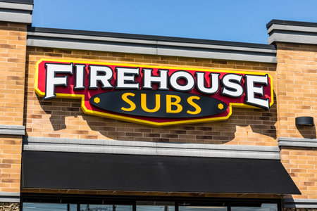 Ft. Wayne - Circa August 2017: Firehouse Subs fast casual restaurant. Firehouse specializes in hot submarine sandwiches IVのeditorial素材