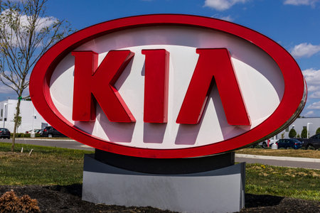 Indianapolis - Circa September 2017: Kia Motors Local Car Dealership. Kia Motors is minority owned by the Hyundai Motor Company IV