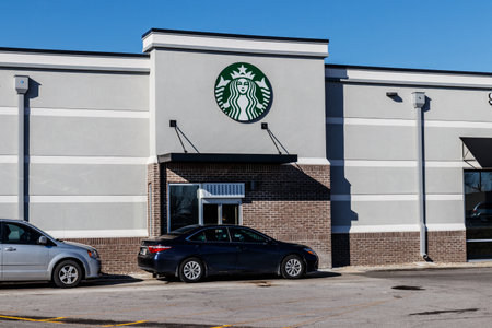 Kokomo - Circa December 2017: Starbucks Retail Coffee Store. Starbucks is an American Retail Coffee Chain Iのeditorial素材