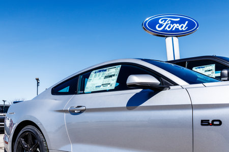 Fishers - Circa March 2018: Local Ford Car and Truck Dealership. Ford sells products under the Lincoln and Motorcraft brands IVのeditorial素材