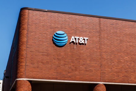 Indianapolis - Circa March 2018: Downtown AT&T Wire Center. AT&T now offers IPTV, VoIP, Cell Phones...