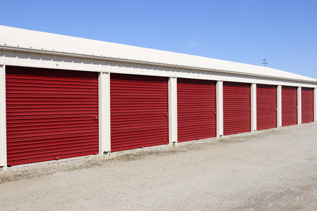 Numbered self storage and mini storage garage units XIの写真素材
