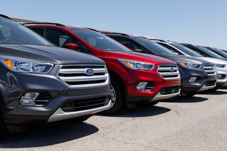 Lafayette - Circa April 2018: Local Ford Car and Truck Dealership. Ford sells products under the...