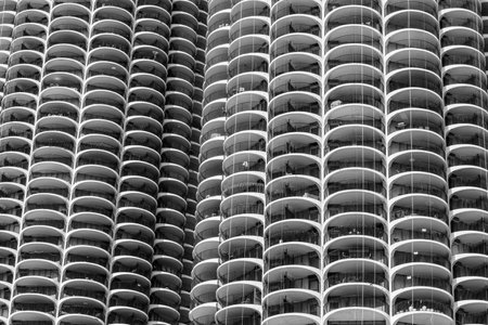 Chicago - Circa May 2018: The iconic Marina City towers in downtown. The towers have appeared on album covers, movies and television shows IIのeditorial素材