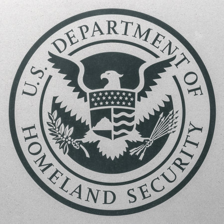 Indianapolis - Circa August 2018: Logo and seal of the United States Department of Homeland Security. DHS runs Immigration and Customs Enforcement (ICE) IIのeditorial素材