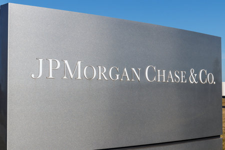 Indianapolis - Circa January 2019: JPMorgan Chase Operations Center. JPMorgan Chase and Co. is the largest bank in the United States Iのeditorial素材