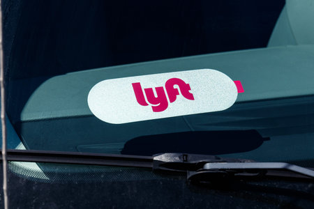 Indianapolis - Circa April 2019: Car for hire with a Lyft sticker. Lyft and Uber have replaced many...