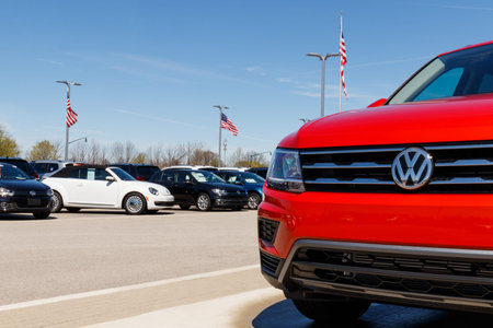 Noblesville - Circa April 2019: Volkswagen Cars and SUV Dealership. VW is Among the World's Largest...