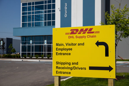 Whitestown - Circa May 2019: DHL Supply Chain location. DHL is rolling out a new fleet of 63...