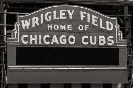 Chicago - Circa June 2019: Wrigley Field Home of Chicago Cubs with copy space IIのeditorial素材