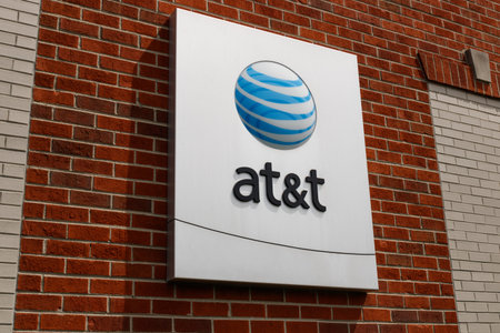 Northbrook - Circa June 2019: AT&T central office. AT&T wrapped up its merger with WarnerMedia and now controls HBO, CNN and DirecTVのeditorial素材