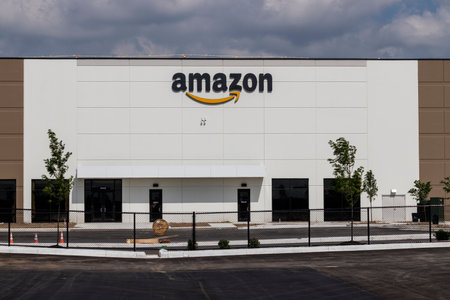 Greenwood - Circa July 2019: Amazon Receiving Center under construction. Amazon.com is the Largest Internet-Based Retailer in the US and celebrates Prime Day every yearのeditorial素材