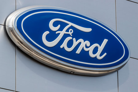 Indianapolis - Circa August 2019: Ford Car and Truck Dealership. Ford sells products under the Lincoln and Motorcraft brandsのeditorial素材