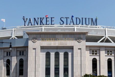 New York - Circa August 2019: Yankee Stadium exterior and facade. The new Yankee Stadium was completed in 2009 IIのeditorial素材