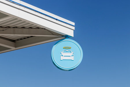 Indianapolis - Circa September 2019: Carvana sign and logo. Carvana is an online only preowned and used car dealership Vのeditorial素材