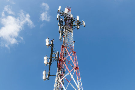 Telecommunications and Wireless Cell Equipment Tower with Directional Mobile Phone Antenna III