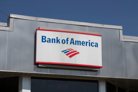 Indianapolis - Circa April 2020: Bank of America Bank and Loan Branch. Bank of America is also known as BofA or BAC.のeditorial素材