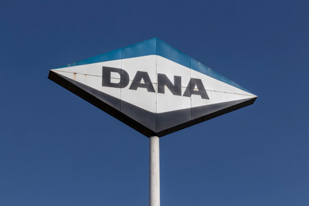 Lima - Circa July 2020: Dana Spicer driveshaft manufacturing plant. Dana produces axles and drive components for conventional, hybrid, and electric-powered vehicles.のeditorial素材