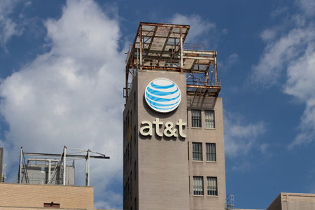 Toledo - Circa September 2020: AT&T central office. AT&T wrapped up its merger with WarnerMedia and...