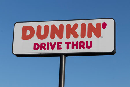 Greensburg - Circa November 2020: Dunkin' Donuts and coffee location. Dunkin' is America's favorite every day, all-day stop for coffee and baked goods.のeditorial素材