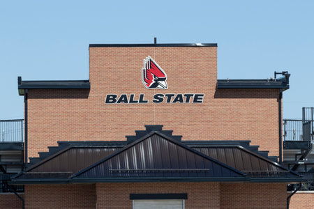 Muncie - Circa March 2021: Ball State University baseball complex. Ball State's sports teams are the Cardinals.のeditorial素材
