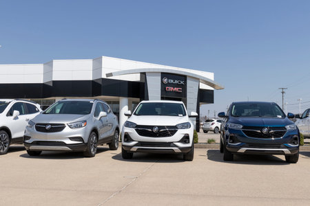 Lafayette - Circa April 2021: GMC and Buick Truck and SUV dealership. GMC and Buick are divisions of...