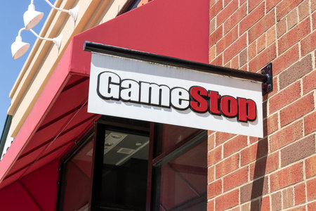 Carmel - Circa May 2021: GameStop stripmall location. GameStop is a Video Game and electronics retailer.のeditorial素材