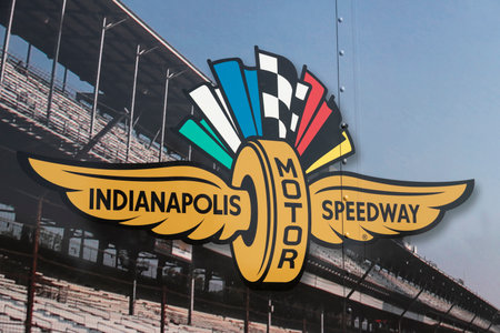 Indianapolis - Circa May 2021: Indianapolis Motor Speedway logo. IMS is preparing for the Indy 500 and Brickyard 400 in the age of Social Distancing.のeditorial素材