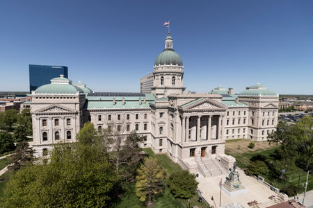 Indianapolis - Circa May 2021: Indiana State House and Capitol Dome. It houses the Governor, Assembly and Supreme Court.のeditorial素材
