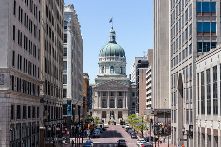 Indianapolis - Circa May 2021: Indiana State House and Capitol Dome. It houses the Governor, Assembly and Supreme Court.のeditorial素材
