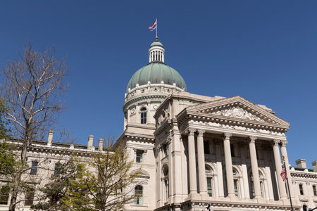 Indianapolis - Circa May 2021: Indiana State House and Capitol Dome. It houses the Governor, Assembly and Supreme Court.のeditorial素材