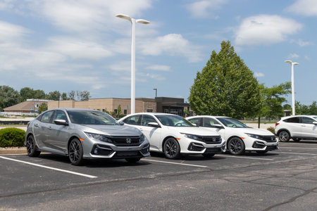 Avon - Circa July 2021: Honda Civic display at a dealership. The Honda Civic is one of the top 25 cars sold in the US every year.のeditorial素材