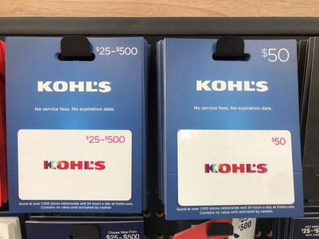Indianapolis - Circa September 2021: Kohl's Gift Cards. Kohl's is accepting Amazon returns free of...