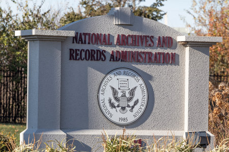 Dayton - Circa November 2021: National Archives and Records Administration records center facility. This NARA facility was built primarily to store and service approximately 540 million tax returns for the IRS.のeditorial素材